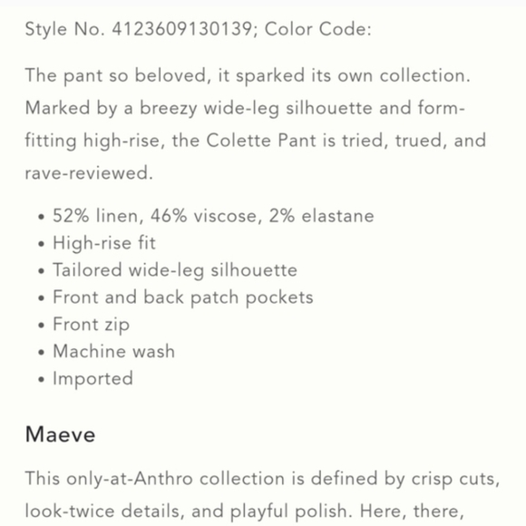 Anthropologie Maeve The Colette Strawberry Cropped Wide-Leg Linen Trousers 🍓🍓